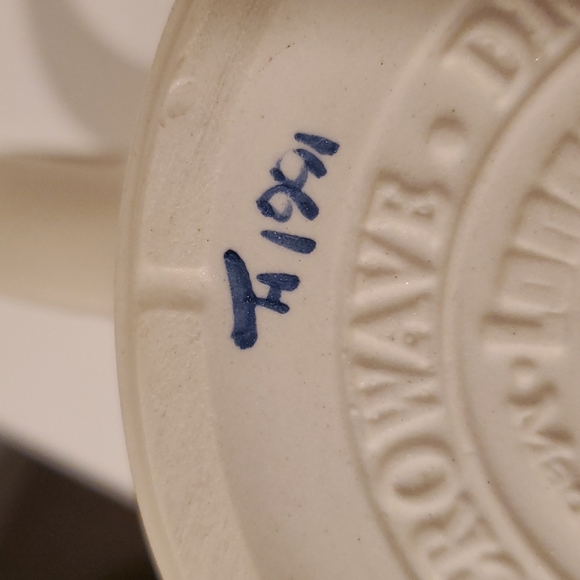 Longaberger Roseville Pottery Small Pitcher Signed Initialed Classic Blue - Picture 5 of 5